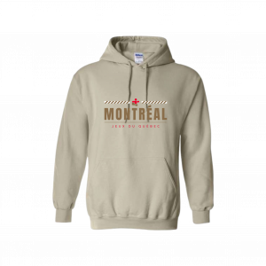 CHANDAIL À CAPUCHON EN MOLLETON AVEC LOGO RÉGIONAL SUR DEVANT - SABLE