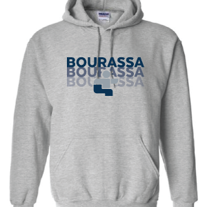 CHANDAIL À CAPUCHON EN MOLLETON AVEC LOGO RÉGIONAL SUR DEVANT - GRIS